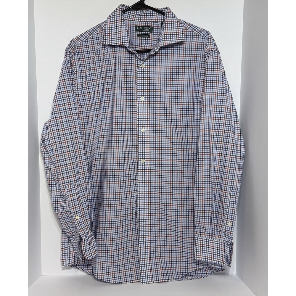 Lauren Ralph Lauren Suprima Cotton Large Plaid‎ Button Down Long Sleeve Man's